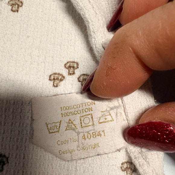 Vintage Taylor & Ng Mushroom Storage Bag / Cottagecore Kitchen Cotton - Picture 5 of 5